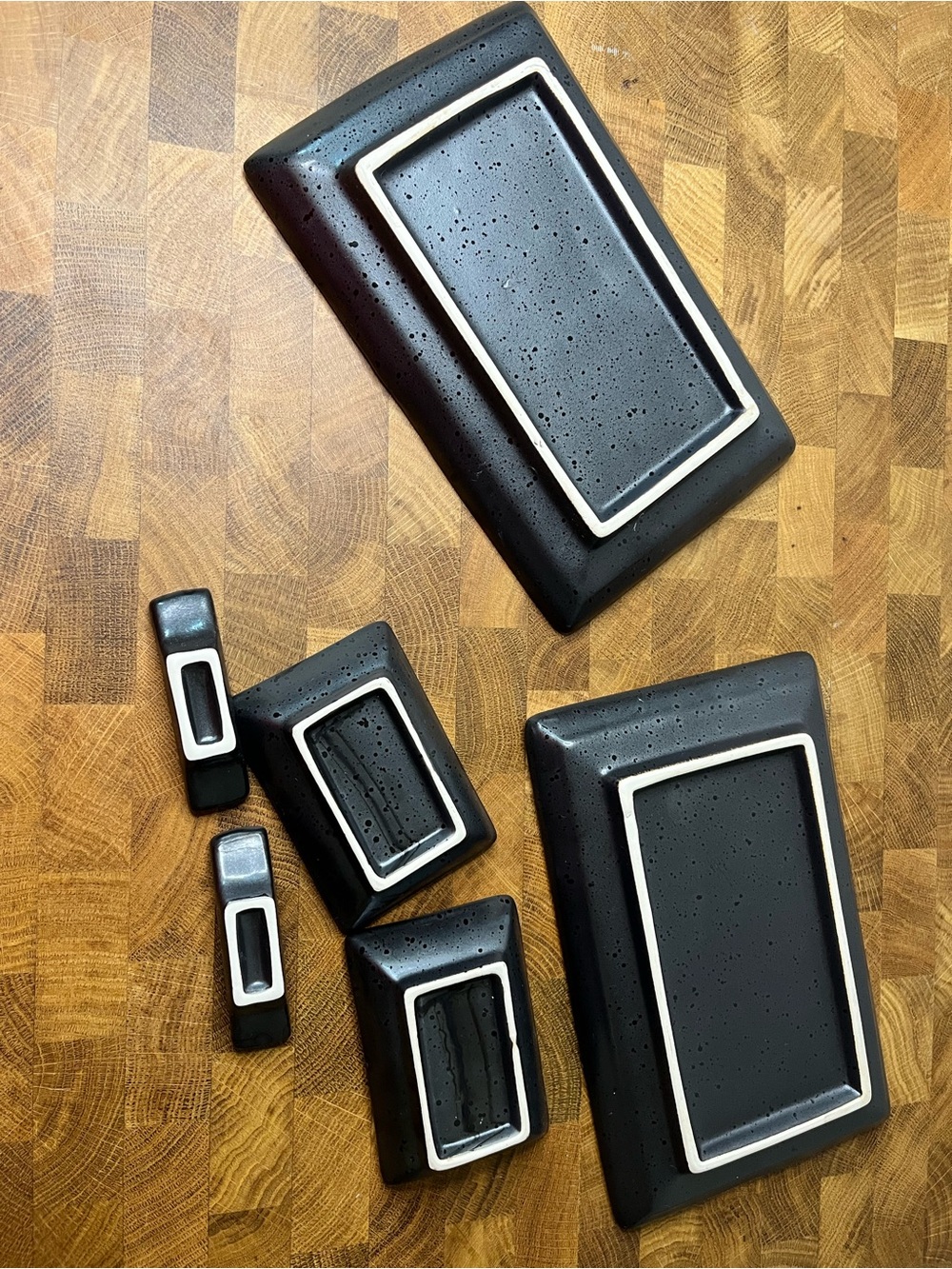 Black Ceramic Sushi Serving Set - Picture 6 of 14